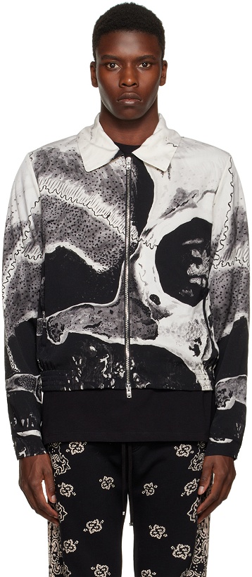 Photo: AMIRI Black & White Wes Lang Edition Big Skull Jacket