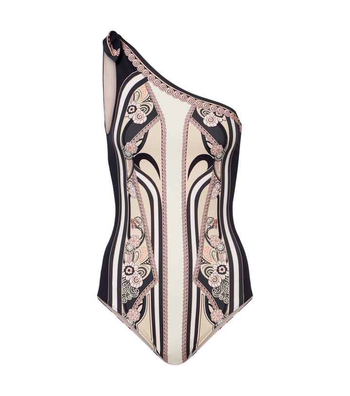Photo: La DoubleJ Goddess printed one-shoulder swimsuit