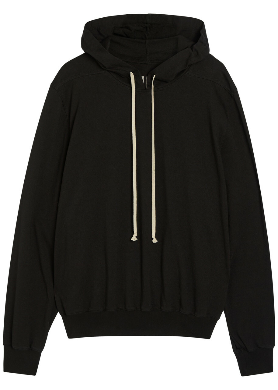 Rick Owens Printed Hooded Cotton Sweatshirt Black