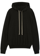 Rick Owens Printed Hooded Cotton Sweatshirt Black
