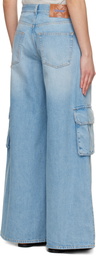 Off-White Blue Wide-Leg Denim Jeans