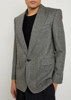 Saint Laurent Checked Wool Blazer Black
