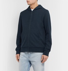 Theory - Mattis Waffle-Knit Organic Pima Cotton Zip-Up Hoodie - Blue