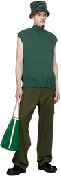 Marni Green Cropped Turtleneck