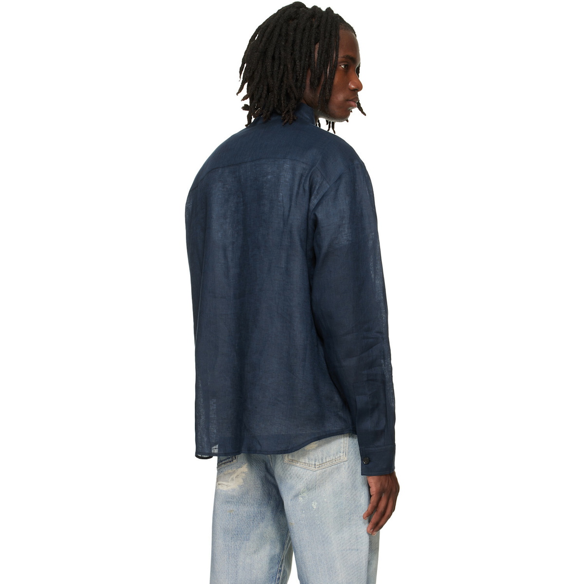 Palm Angels Navy Classic Logo Track Shirt