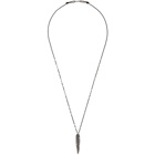 Isabel Marant Silver and Black Feather Necklace