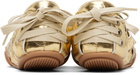 Acne Studios Gold Lace-Up Leather Sneakers