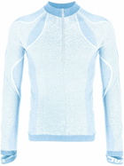Saul Nash Blue Intarsia-Knit Top