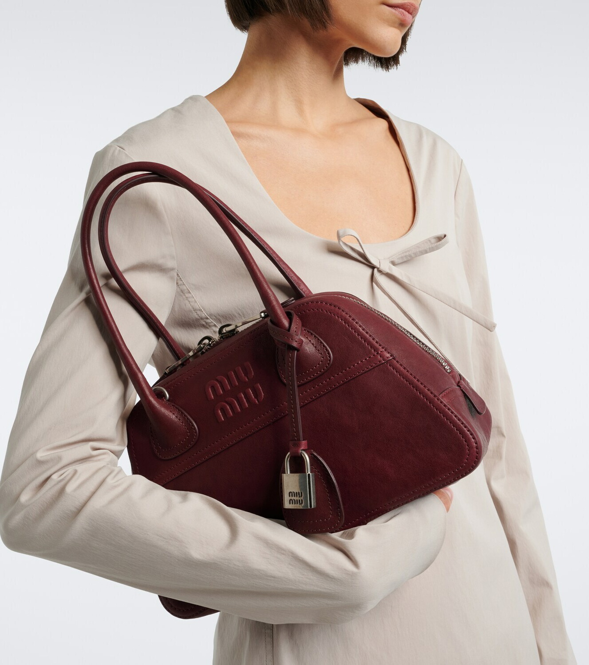 Miu Miu Vivant leather bowling bag