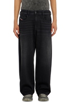 Diesel Relaxed Regular Waist 2097 D-Enim-M Joggjeans, Black/Dark grey, Zip fly