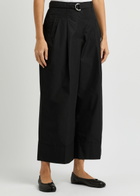 3.1 Phillip Lim Belted Wide-leg Cotton-blend Trousers Black
