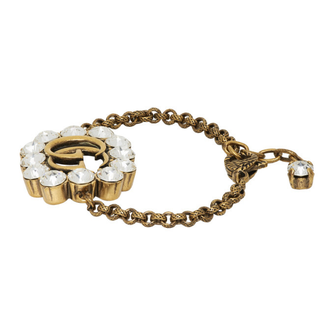Gucci Gold Crystal GG Marmont Bracelet Gucci
