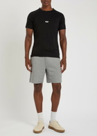 Boss Logo-embroidered Waffle Cotton-blend Shorts Grey