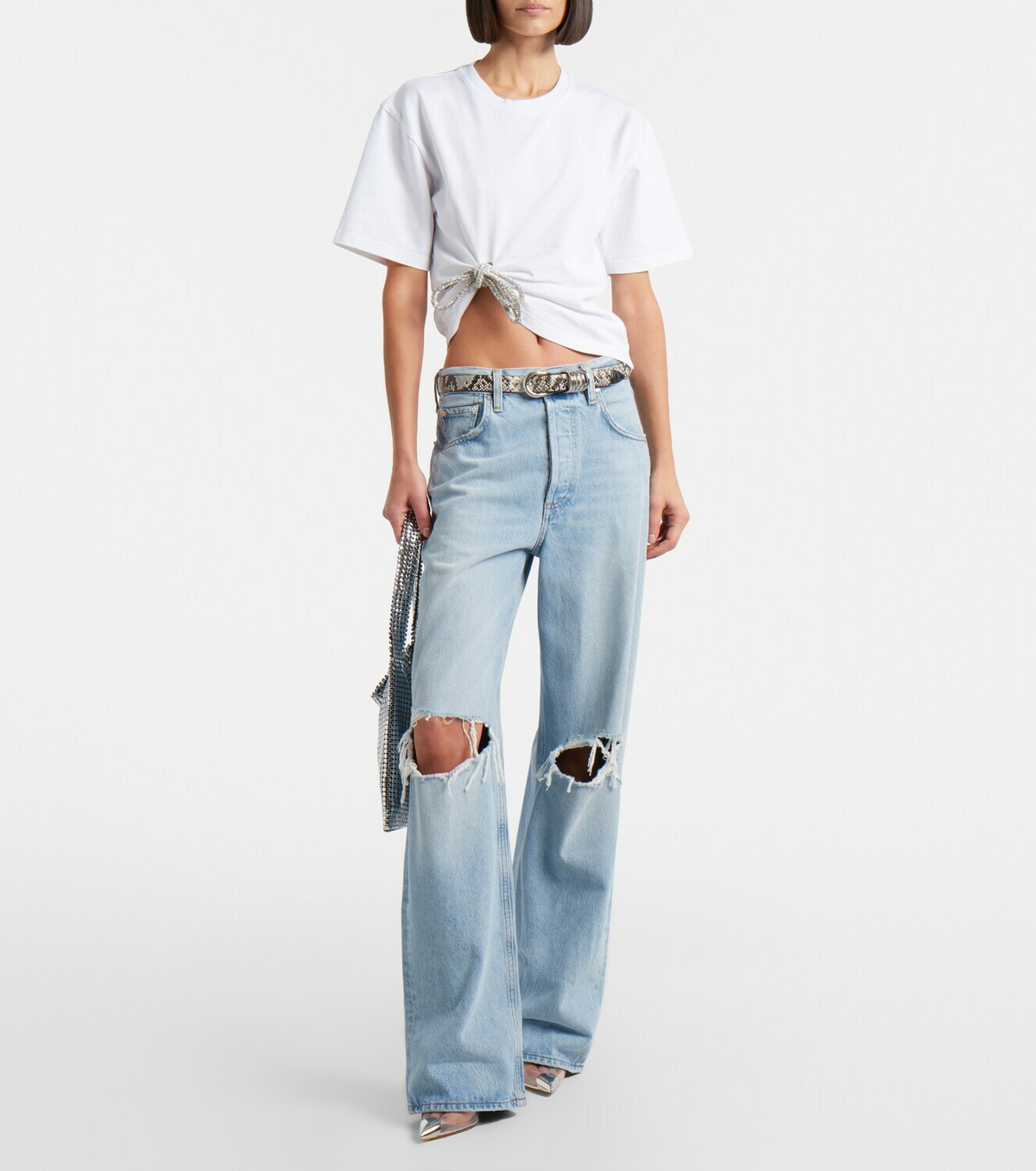 Area Embellished cotton jersey T-shirt