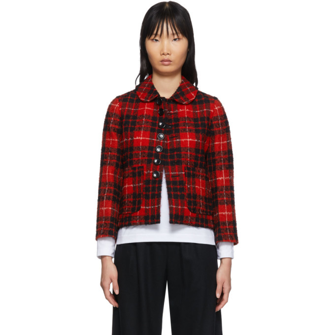 tricot COMME des GARCONS ジャケット　タータンチェック Tricot Comme des Garcons Red Tartan Jacket Tricot Comme des