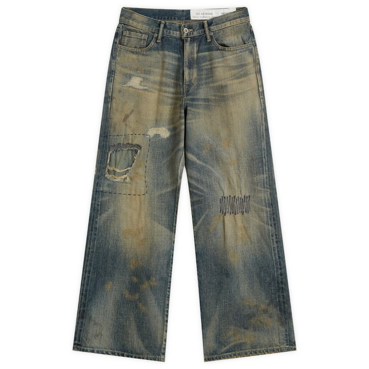 Photo: Neighborhood Men's Savage Denim DP Wide Pants in Indigo