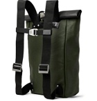 Brooks England - Rivington Leather-Trimmed Coated Cotton-Canvas Backpack - Green