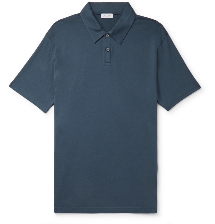 Photo: Sunspel - Cotton-Jersey Polo Shirt - Blue