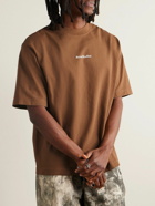 Acne Studios - Extorr Logo-Flocked Garment-Dyed Cotton-Jersey T-Shirt - Brown