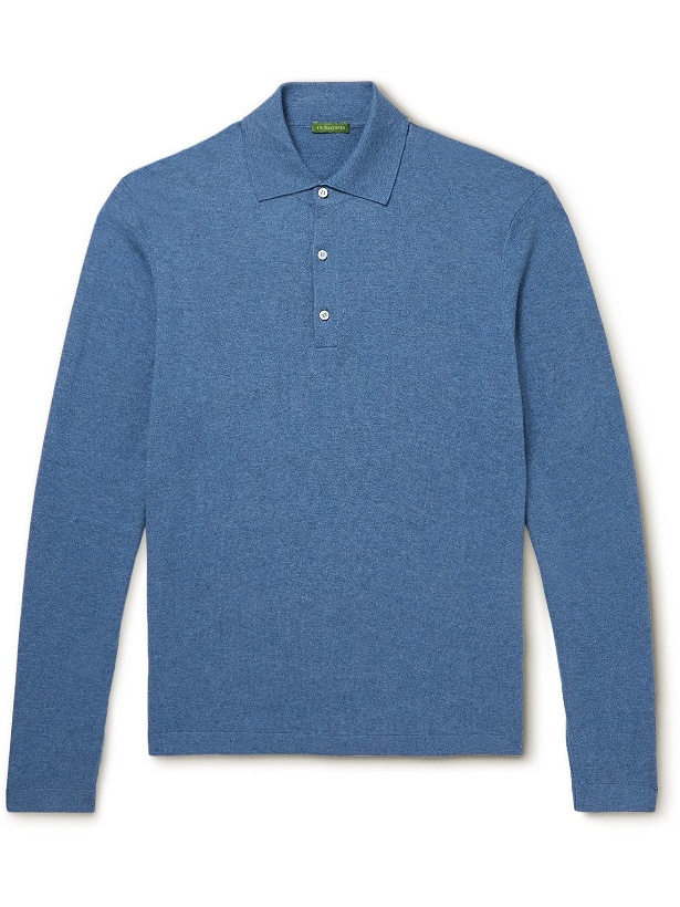 Photo: Sid Mashburn - Rally Slim-Fit Cotton and Cashmere-Blend Polo Shirt - Blue
