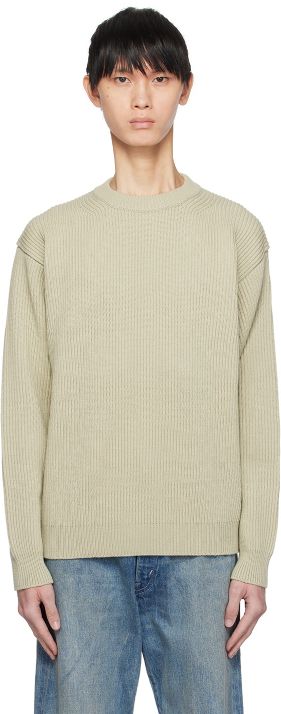 AURALEE Khaki Crewneck Sweater Auralee