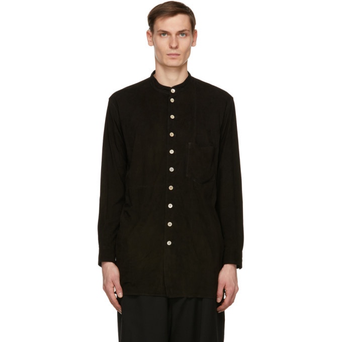 Photo: BED J.W. FORD Black Suede Over Shirt Jacket