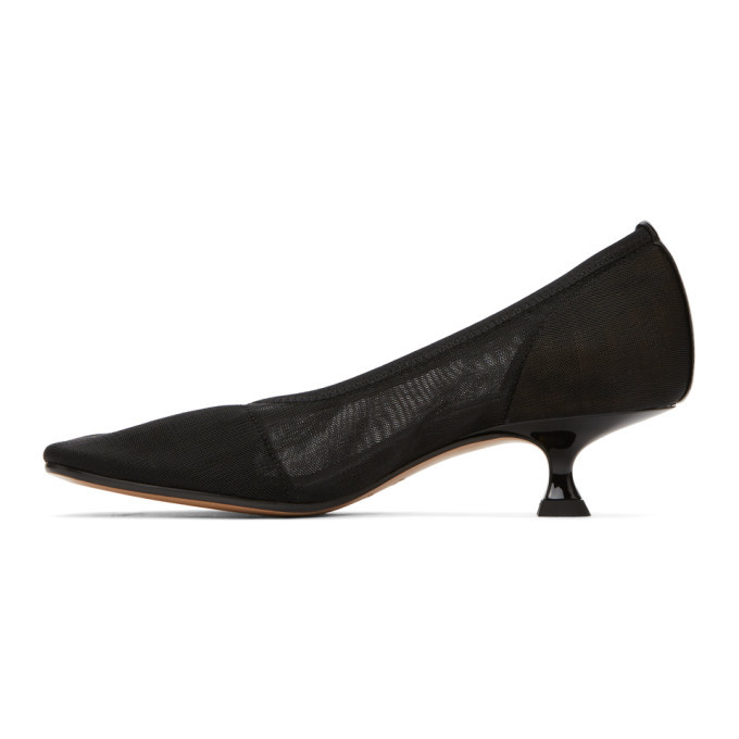 MM6 Maison Margiela Black Mesh Low Heels MM6 Maison Margiela