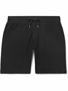 Frescobol Carioca - Augusto Wide-Leg Cotton, Lyocell and Linen-Blend Terry Drawstring Shorts - Black