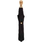 Alexander McQueen Black and Gold Collapsible Skull Umbrella