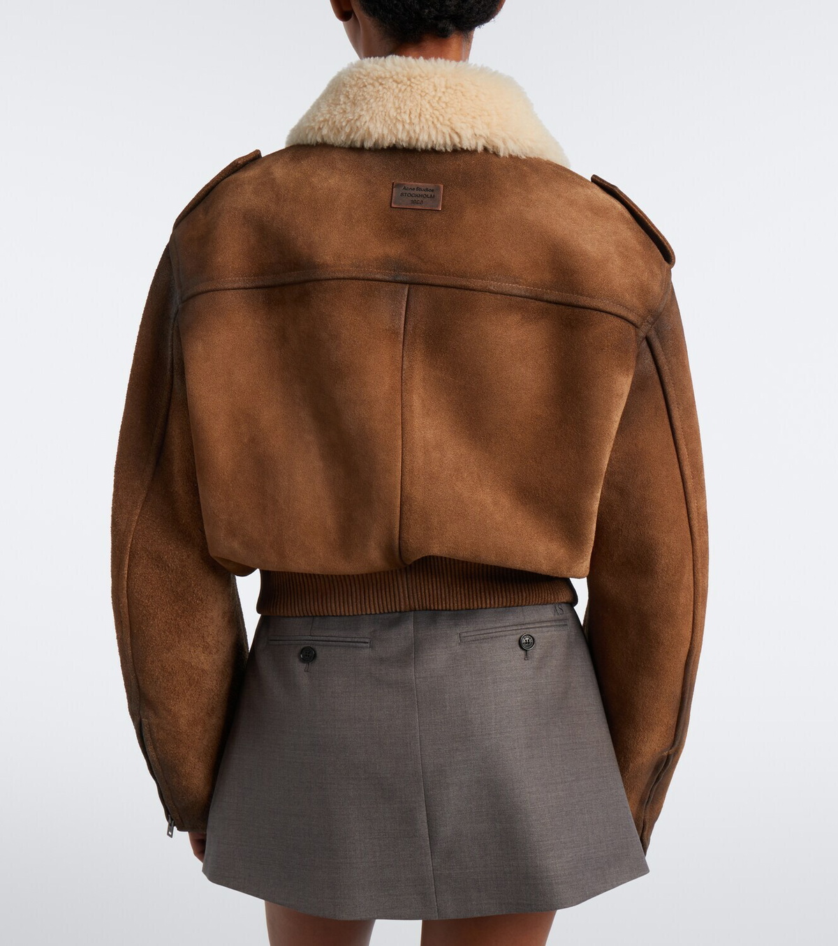 Acne Studios Shearling-trimmed suede blouson jacket