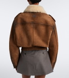 Acne Studios Shearling-trimmed suede blouson jacket