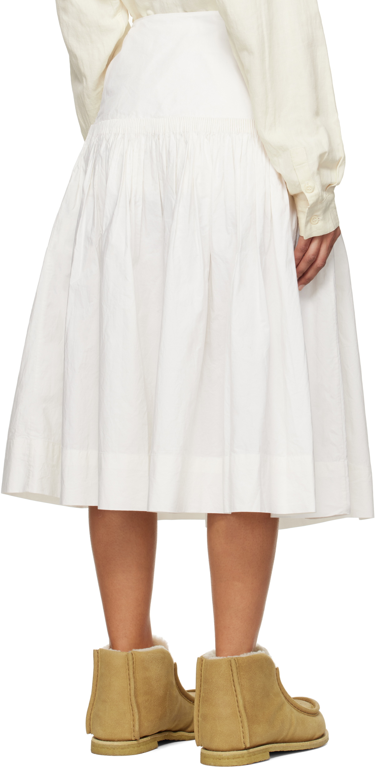 Story mfg. White Cardamine Midi Skirt