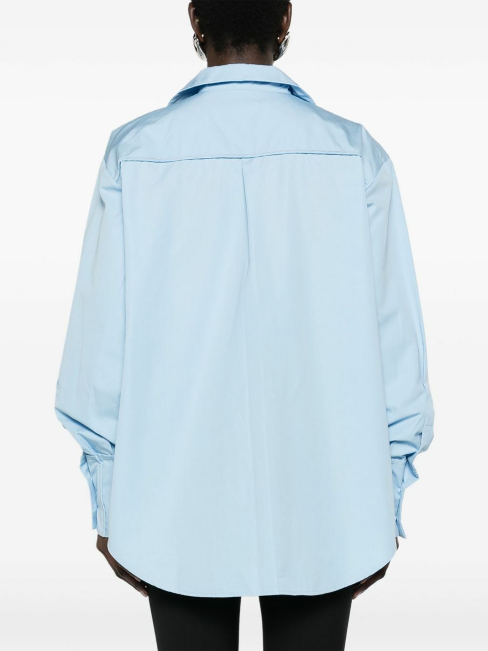 Sinead O'Dwyer Blue Pyjama Logo-Buckle Shirt