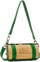 Feng Chen Wang Beige & Green Large Bamboo Bag