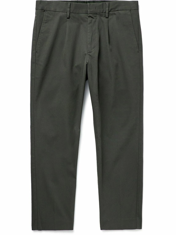 Photo: NN07 - Bill Tapered Cropped Cotton-Blend Twill Trousers - Green
