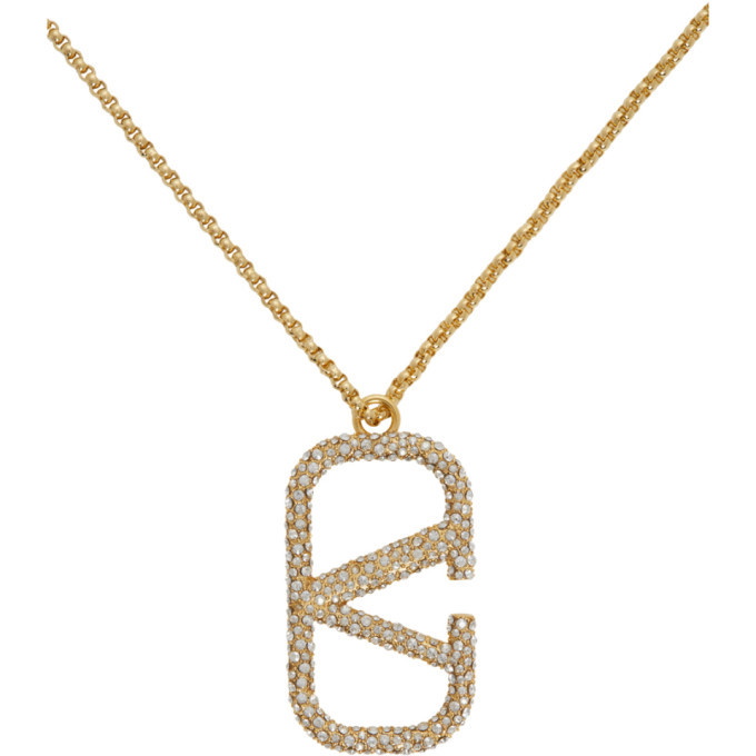 VALENTINO-Valentino Vlogo Signature Gold Metal Necklace