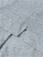 Altea - Linen and Cotton-Blend Jersey T-Shirt - Blue