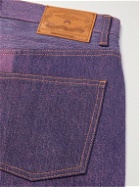 Marine Serre - Straight-Leg Panelled Logo-Print Upcycled Jeans - Pink