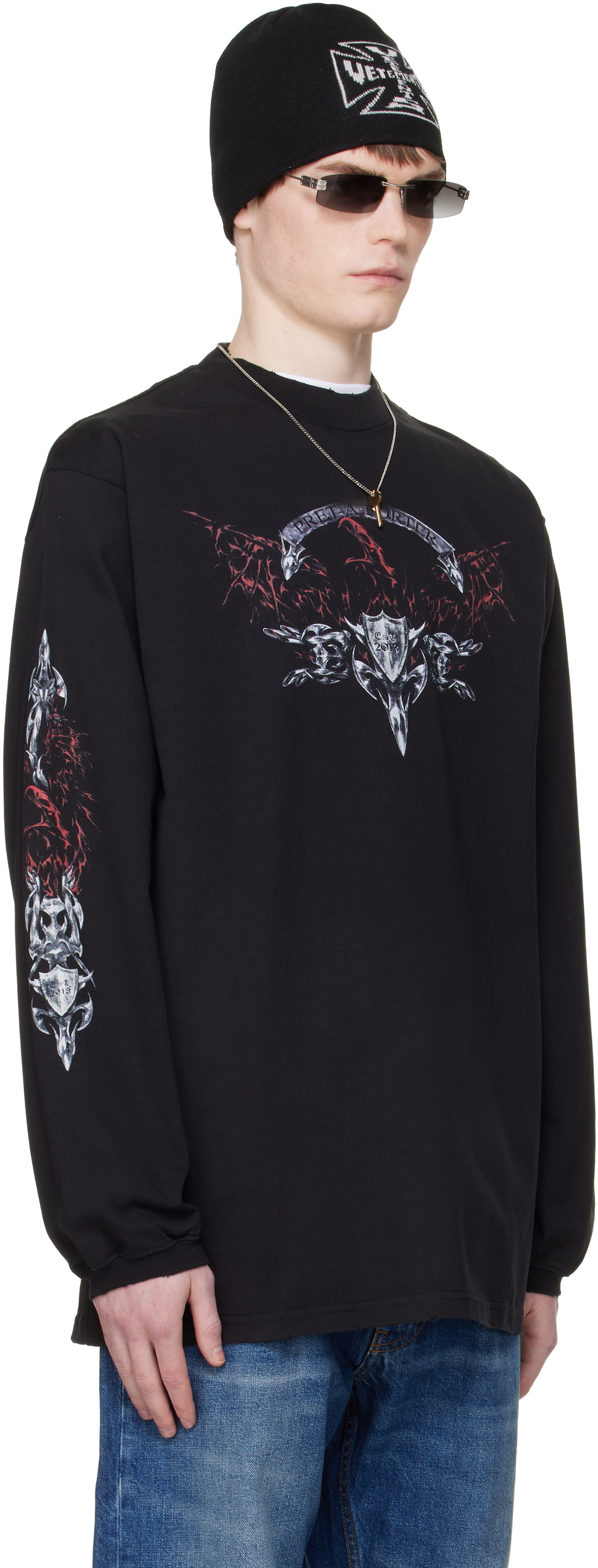 VETEMENTS Black Metal Longsleeve T-shirt