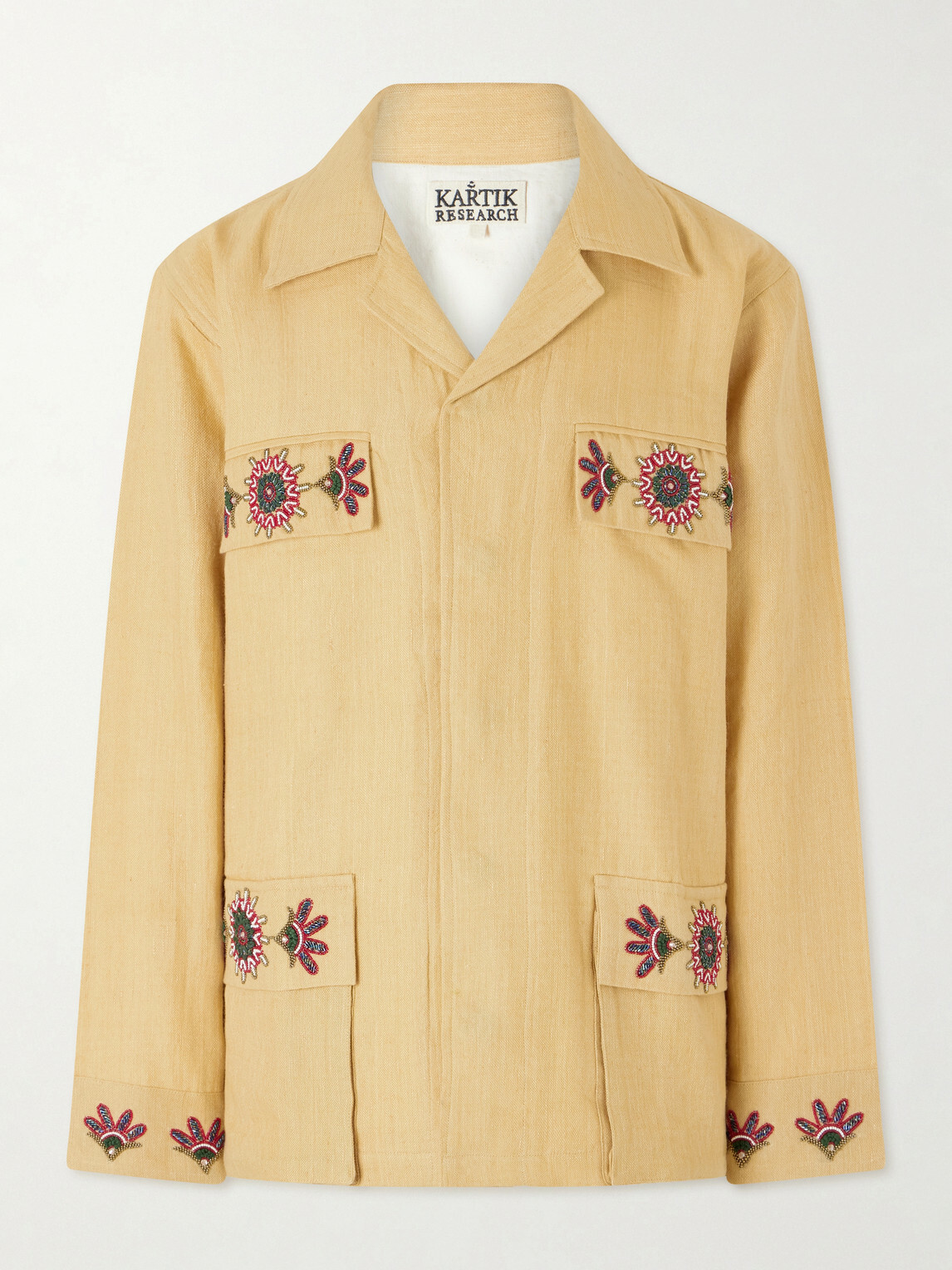 Kartik Research - Jaisalmer Embroidered Linen Jacket - Yellow