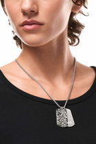 Diesel Stainless Steel Dog Tag Necklace - Necklaces - Unisex - Silver