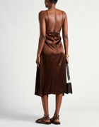 Manila Grace Womens Maxi dress Chocolate in Brown