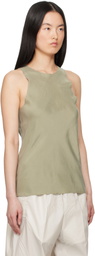 Gabriela Coll Garments Khaki No.73 Silk Pongee Tank Top