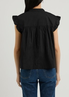Skall Studio Aurora Embroidered Cotton top Black
