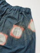 STORY MFG. - Bridge Pleated Resist-Dyed Organic Cotton Shorts - Blue - S