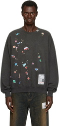Maison MIHARA YASUHIRO Black Kids Sticker Printed Sweatshirt