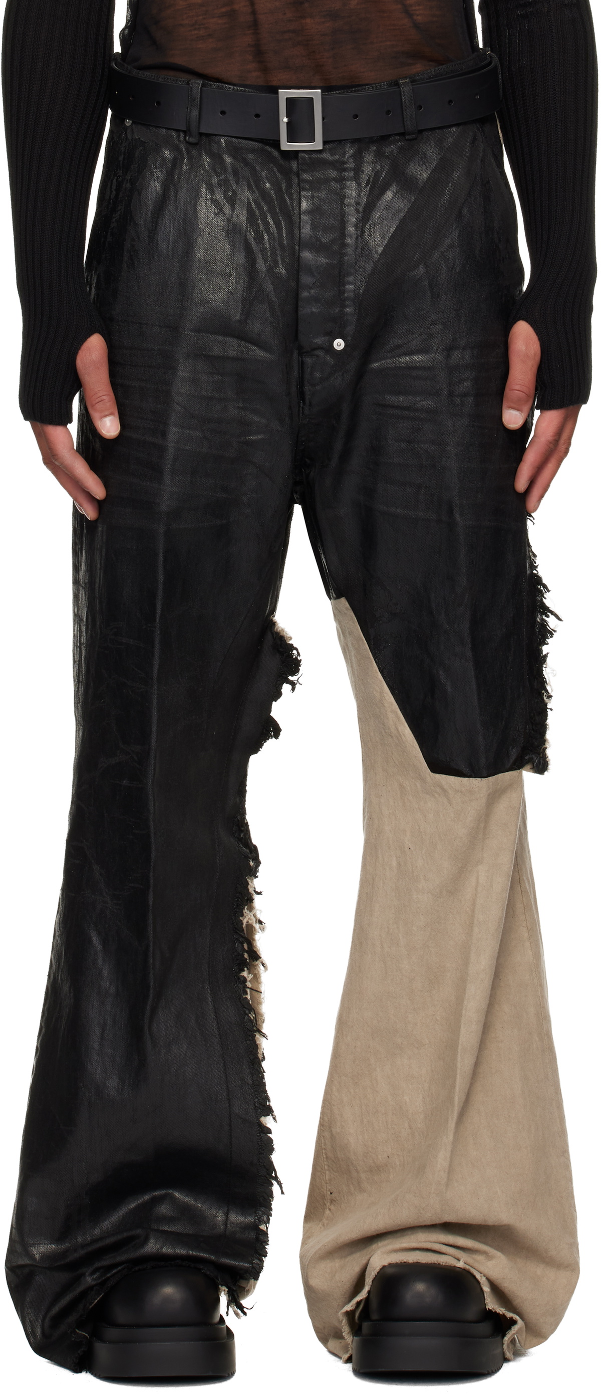 Rick Owens Black & Off-White Concordians Joris Jeans Rick Owens