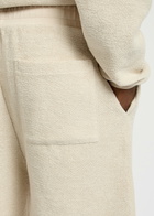 Ami Paris Logo-embroidered Towelling Cotton-blend Shorts Ivory