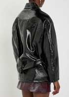 Courrèges Quilted Faux Patent Leather Jacket Black