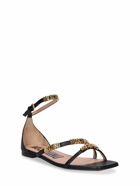 MOSCHINO - 10mm Leather Flat Sandals